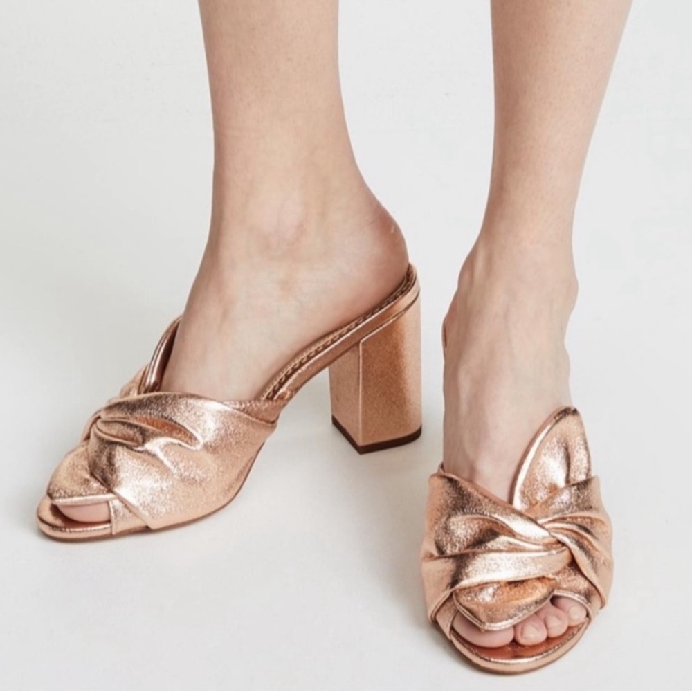 Sam Edelman Circus Rose Gold Bow Sandal Heels 10